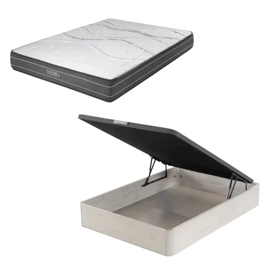 Pack canapé con sistema de elevación hidráulico y colchón