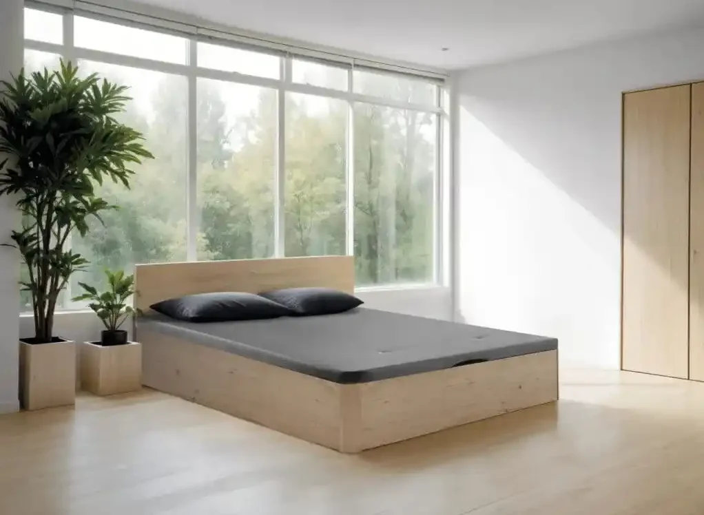 Canapé Yamo es uno de los productos destacados de pack canapé y colchón, con acabados de madera y estilo moderno