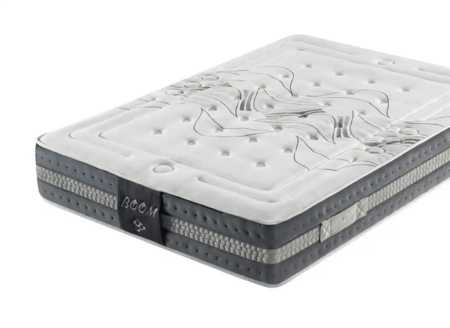 Colchón Boom HR 28 kg transpirable, ergonómico e hipoalergénico con tejido Stretch 350g.