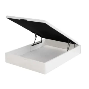 Canapé Amazonas abierto mostrando gran capacidad interior de 27,5 cm sobre fondo blanco