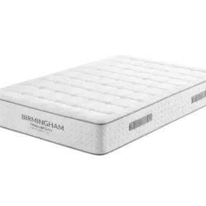 Colchón Birmingham Titan de alta gama con muelles ensacados Titanium MMBI sobre fondo blanco
