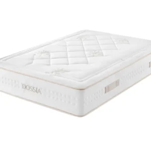 Colchón Dossia de muelles ensacados LBI con 5 zonas de confort sobre fondo blanco