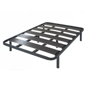 Somier Low metálico 40x30 mm con láminas de haya vaporizada y patas redondas