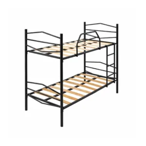 Somier Litera con escalera y barandilla de seguridad, modelo reforzado en fondo blanco