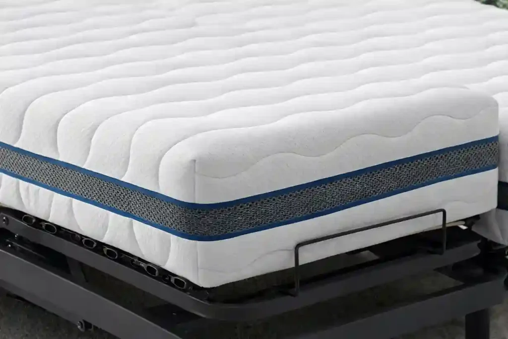 Colchones viscoelásticos modelo Ártico con vista frontal sobre cama articulada